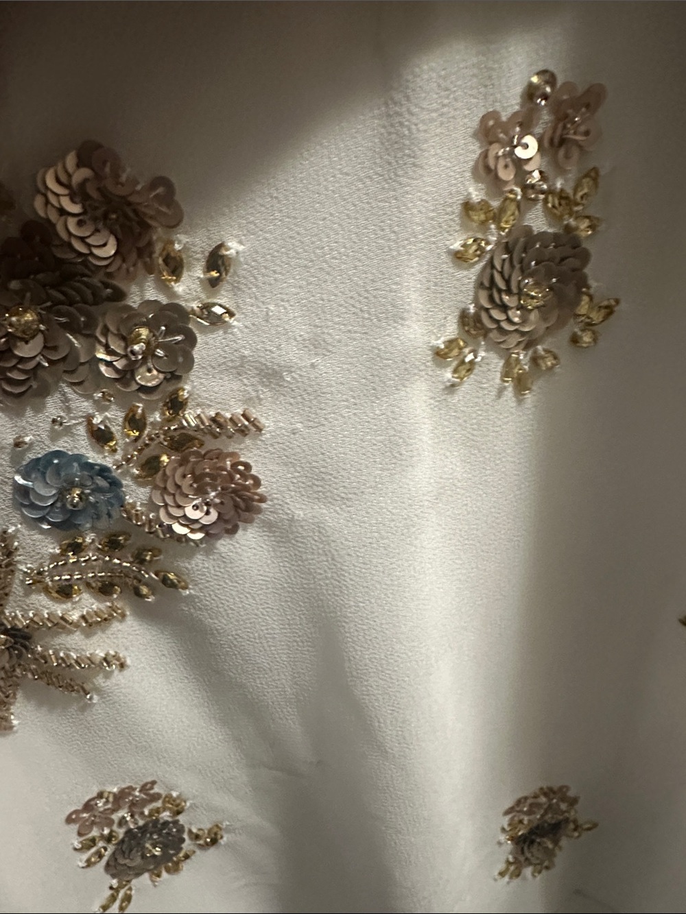 BHLDN Ivory Beaded Sleeveless Midi Dress with Peter Pan Collar - Picture 9 of 9